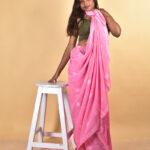 Handloom Jamdani  Saree | Floral Motifs |  Pink