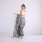 Megh – Grey saree with contrast border