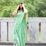 Handloom Jamdani  Saree | Floral Motifs |  Pistachio Green